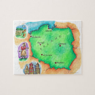 Kaart van Polen Legpuzzel