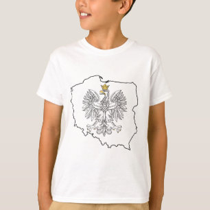 kaart van Polen met Eagle T-shirt