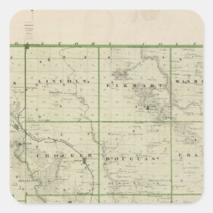 Kaart van Polk County, staat Iowa Vierkante Sticker