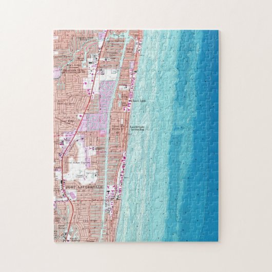  kaart van Pompano Beach Florida (1962) Legpuzzel (Verticaal)