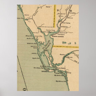 kaart van Port Charlotte Florida (1896) Poster