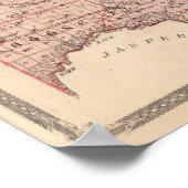 Kaart van Porter County met Chesterton, Hebron Poster (Hoek)