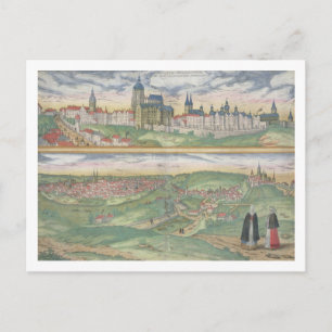 Kaart van Praag, van "Civitates Orbis Terrarum" do