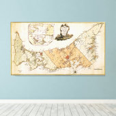 kaart van Prince Edward Island (1775) Canvas Afdruk (Insitu (Houten vloer))