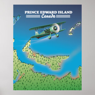 Kaart van Prince Edward Island, Canada. Poster