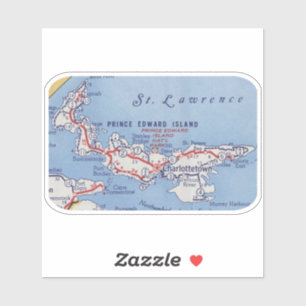  kaart van Prince Edward Island Sticker