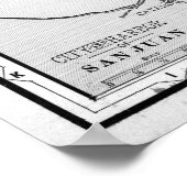  kaart van Puerto Rico (1901) Poster (Hoek)