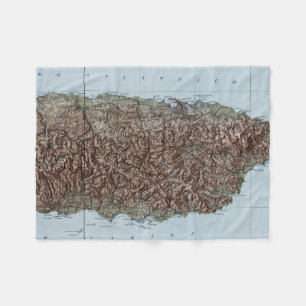  kaart van Puerto Rico (1952) Fleece Deken