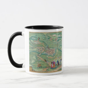 Kaart van Raab, van "Civitates Orbis Terrarum" doo Mok