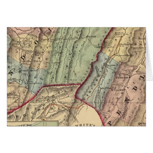 Kaart van Randolph, Pendleton counties (Voorkant Horizontaal)