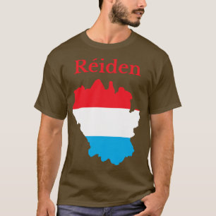 Kaart van Redange Canton Luxemburg T-shirt