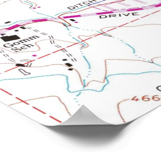  kaart van Reno Nevada (1967) Poster (Hoek)