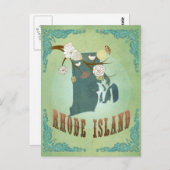 Kaart van Rhode Island - Groen (Voorkant / Achterkant)