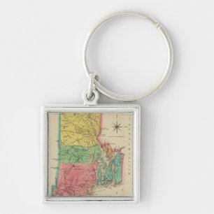 Kaart van Rhode Island Sleutelhanger