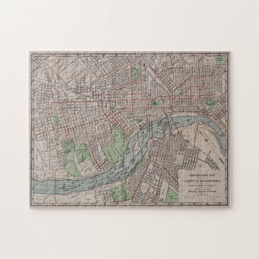  kaart van Richmond VA (1914) Legpuzzel (Horizontaal)