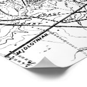 kaart van Richmond Virginia (1934) BW Poster (Hoek)