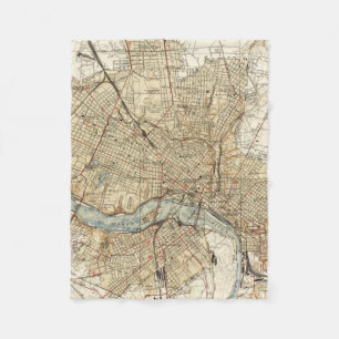  kaart van Richmond Virginia (1934) Fleece Deken