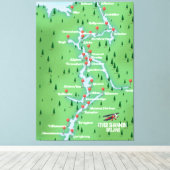 Kaart van rivier de Shannon Ierland Canvas Afdruk (Insitu (Houten vloer))