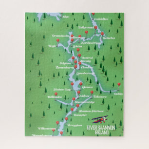 Kaart van rivier de Shannon Ierland Legpuzzel