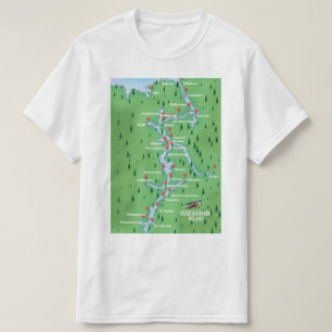 Kaart van rivier de Shannon Ierland T-shirt
