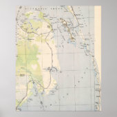 kaart van Roanoke Island & Outer Banks NC Poster (Voorkant)