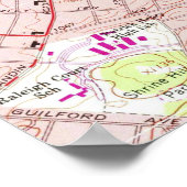  kaart van Roanoke Virginia (1963) Poster (Hoek)