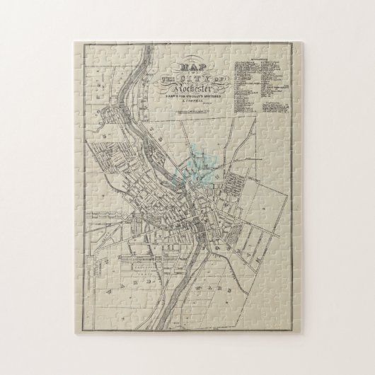 kaart van Rochester NY (1838) Legpuzzel (Verticaal)