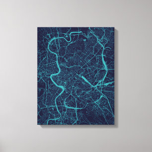 Kaart van Rome Canvas Afdruk