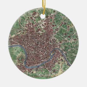  kaart van Rome Italië (1721) Keramisch Ornament