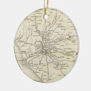kaart van Rome Italië (1821) Keramisch Ornament