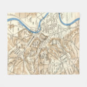  kaart van Rome Italië (1870) Fleece Deken (Voorkant (Horizontaal))