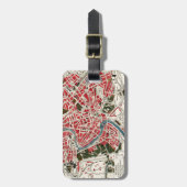 kaart van Rome, Italië. Bagagelabel (Voorkant verticaal)