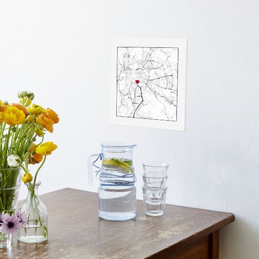 Kaart van Rome, Italië Modern Mooie Hart Persoonli Folie Afdrukken (Laag (Keuken))