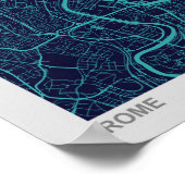 Kaart van Rome Poster (Hoek)