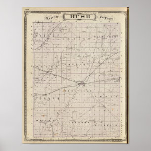 Kaart van Rush County Poster