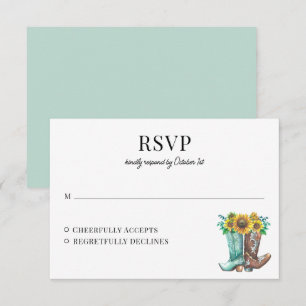 Kaart van Rustic Country Sunflower Wedding Respons