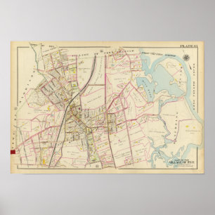Kaart van Rye, New York Poster