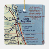  kaart van Saint Augustine FL Keramisch Ornament (Achterkant)