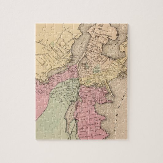  kaart van Salem Massachusetts (1871) Legpuzzel (Verticaal)