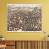  kaart van San Antonio TX (1873) Canvas Afdruk (Insitu (Woonkamer))