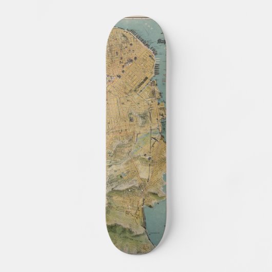  kaart van San Francisco (1915) Skateboard (Voorkant)