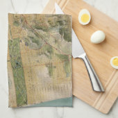 kaart van San Francisco (1915) Theedoek (Quarter Fold)