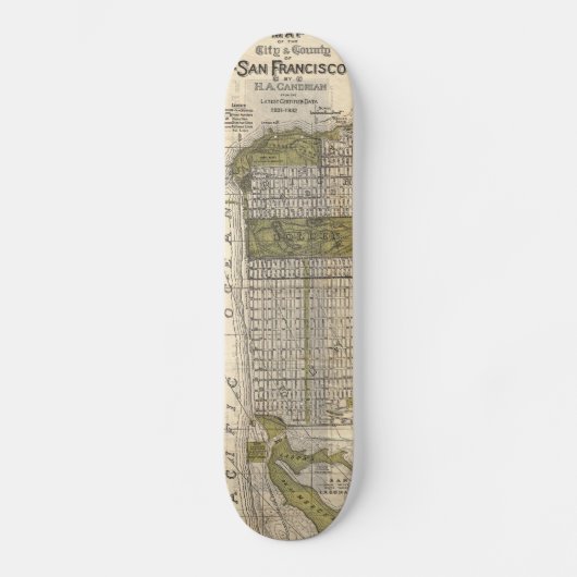  kaart van San Francisco (1932) Skateboard (Voorkant)