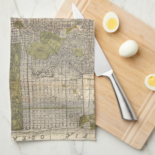 kaart van San Francisco (1932) Theedoek (Quarter Fold)