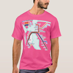 Kaart van San Francisco Bart T-shirt