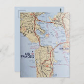 Kaart van San Francisco Briefkaart (Voorkant / Achterkant)