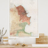  kaart van San Francisco CA (1853) Poster (Keuken)