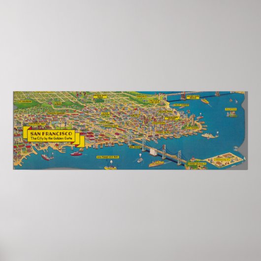 kaart van San Francisco Poster (Voorkant)