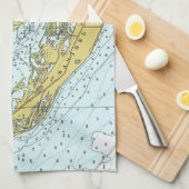 kaart van Sanibel Island, Florida Theedoek (Quarter Fold)