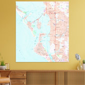  kaart van Sarasota Florida (1973) Canvas Afdruk (Insitu (Woonkamer))